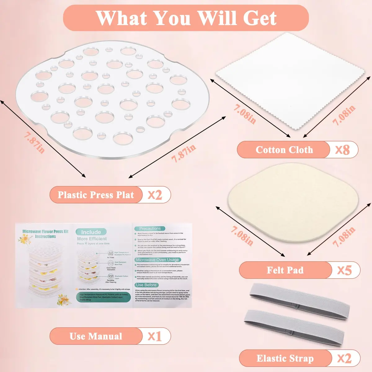 Catcan Microwave Flower Press Kit 8 x 8 inch | Fast Drying for Pressed Flower Art - view 2
