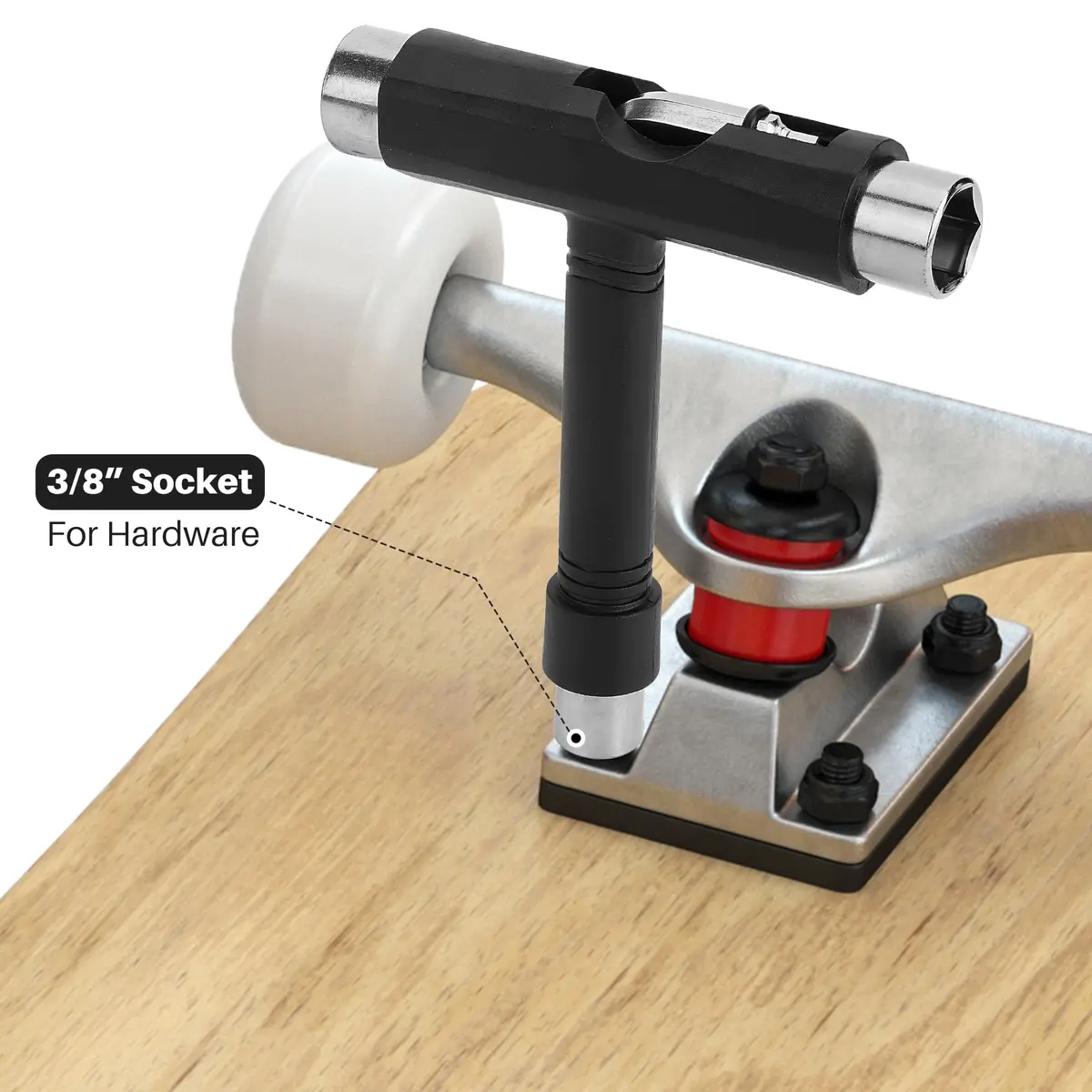 OAOJUBR Skate Tools, Multifunctional All-in-One Skateboard Wrench, 2-in-1 Portable T-Type Wrench and Built-in L-Type Cross Head Screwdriver, longboard accessories - view 5