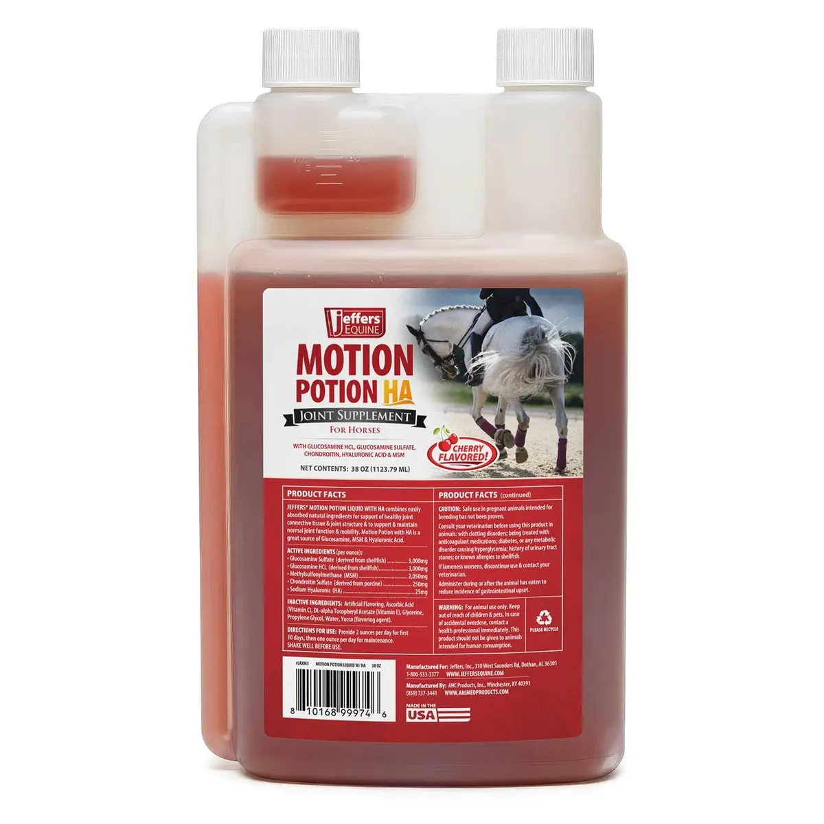 Jeffers Motion Potion Joint Supplement Liquid with HA for Horses | 38 oz - main product image