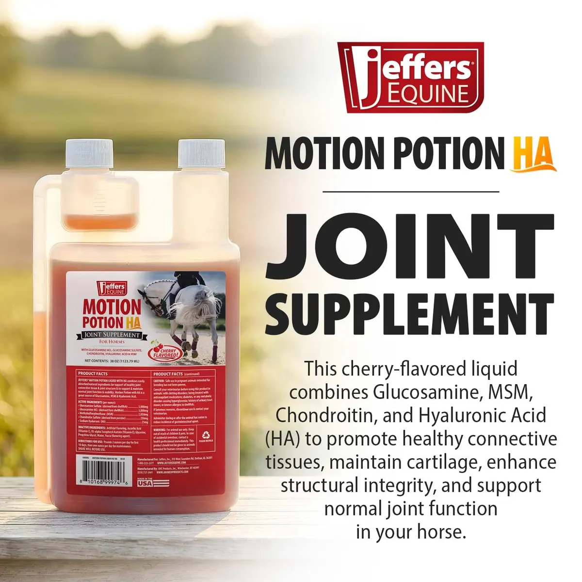 Jeffers Motion Potion Joint Supplement Liquid with HA for Horses | 38 oz - view 2