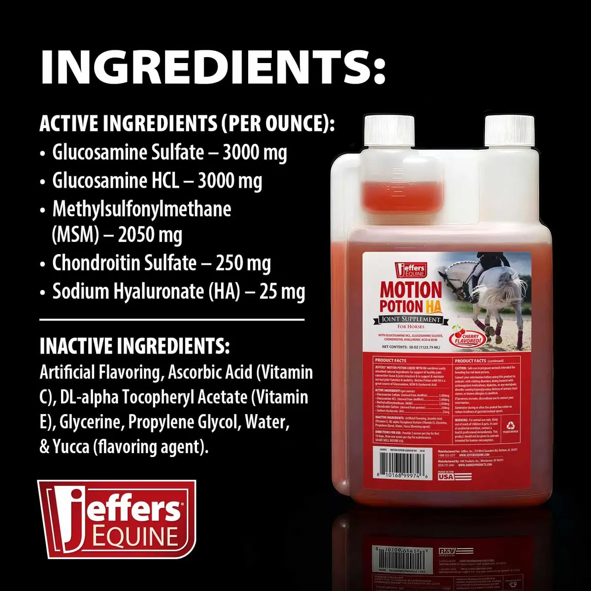 Jeffers Motion Potion Joint Supplement Liquid with HA for Horses | 38 oz - view 4
