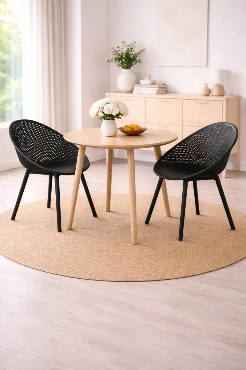 2xhome Black Modern Egg-Shaped Plastic Dining Chair | Weather-Resistant & Lightweight - main product image