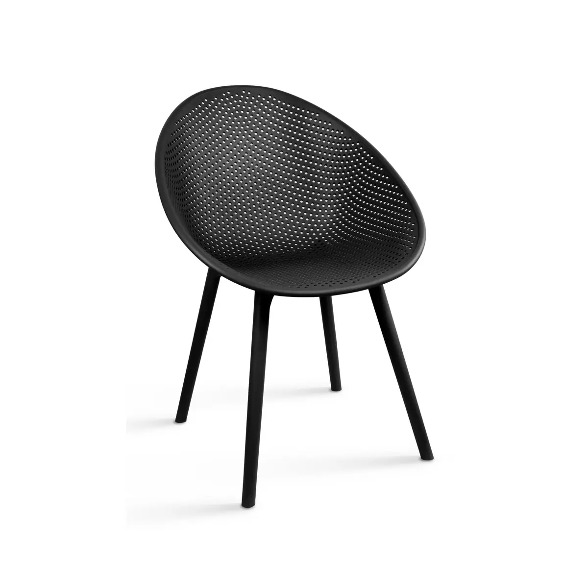 2xhome Black Modern Egg-Shaped Plastic Dining Chair | Weather-Resistant & Lightweight - view 5