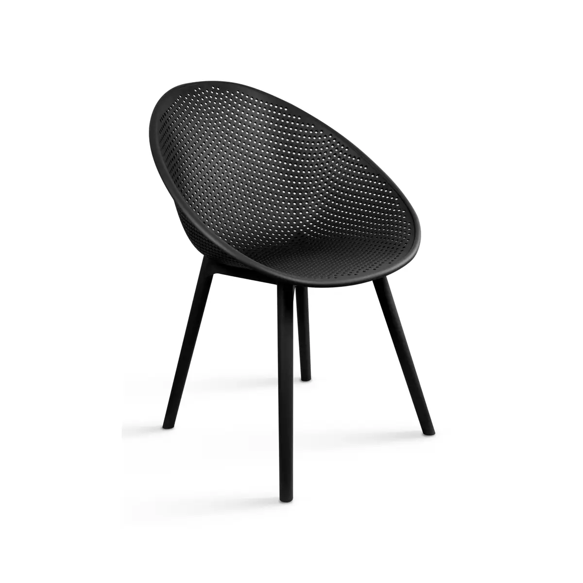 2xhome Black Modern Egg-Shaped Plastic Dining Chair | Weather-Resistant & Lightweight - view 6