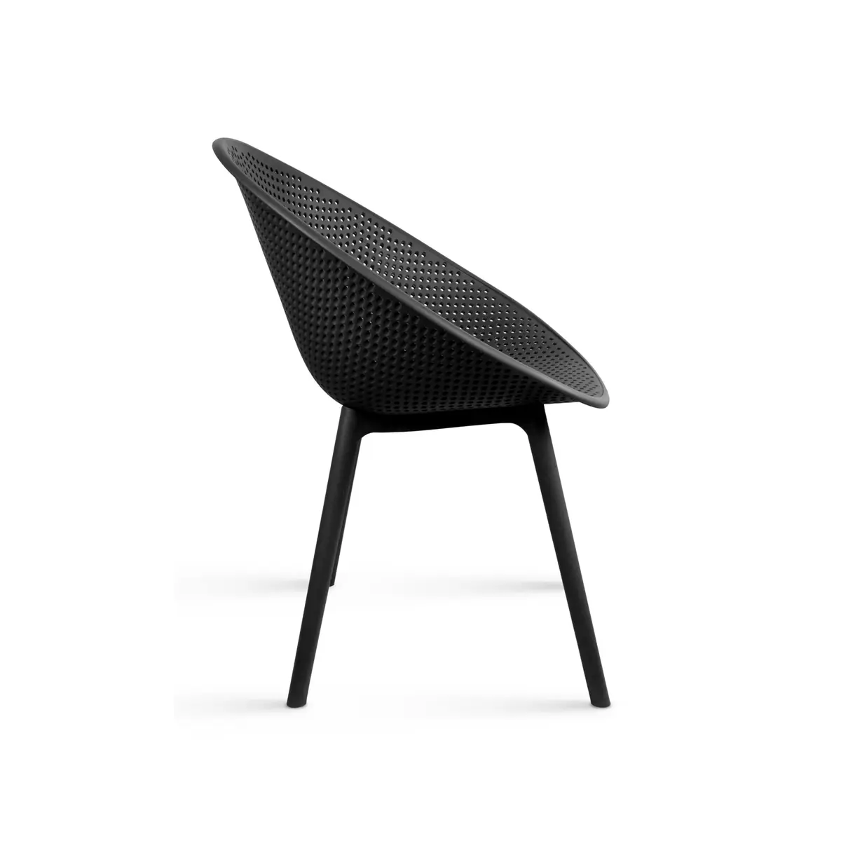 2xhome Black Modern Egg-Shaped Plastic Dining Chair | Weather-Resistant & Lightweight - view 7