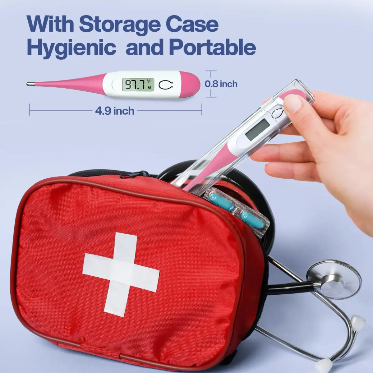 Boncare Pink Digital Oral Thermometer 10 Seconds | Accurate & Safe for Adults, Kids, Pets - view 6