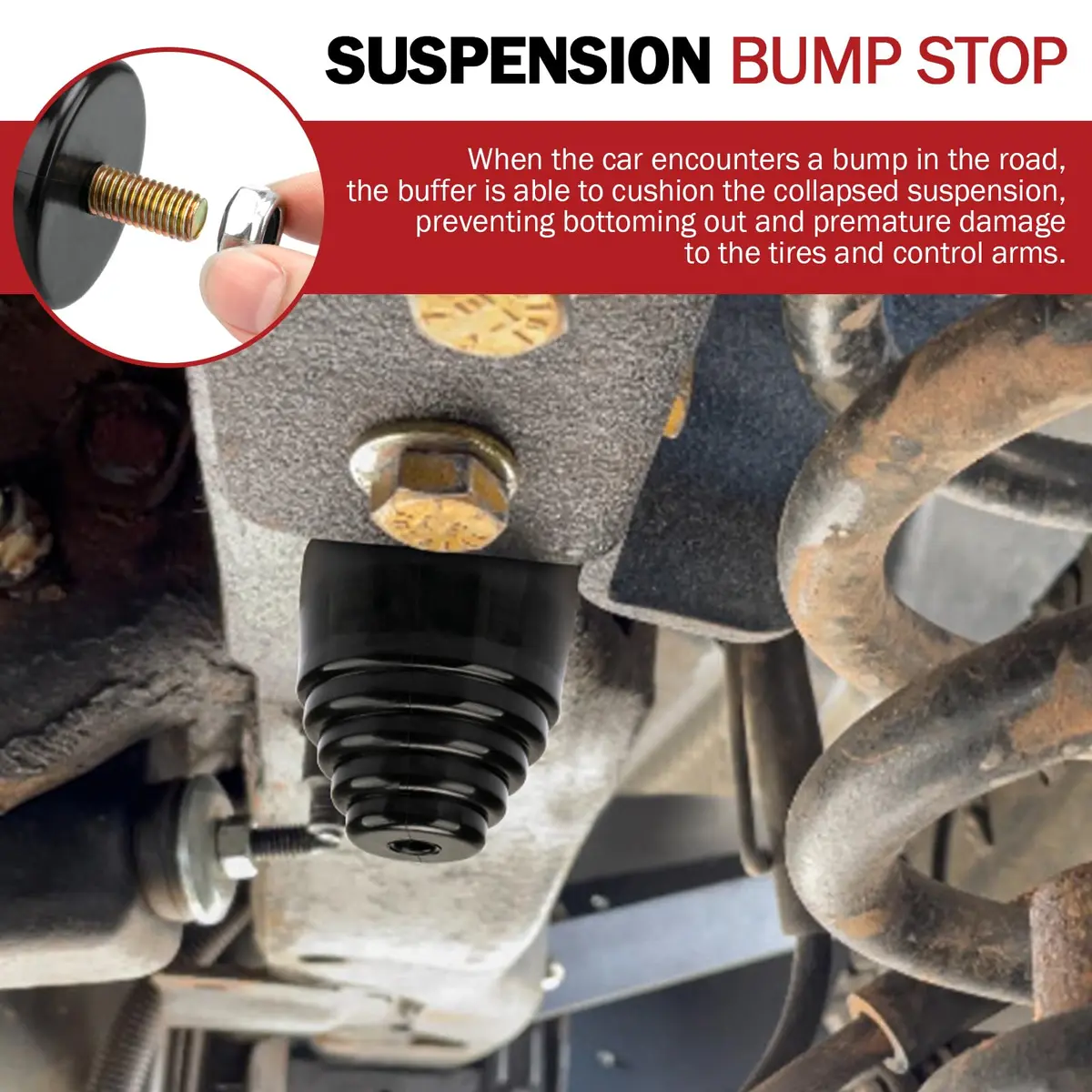 Tobaiwind Suspension Bump Stop 9.9101G | Universal All Purpose Bump Kit for Cars, Trucks & Off-Road Vehicles - view 4