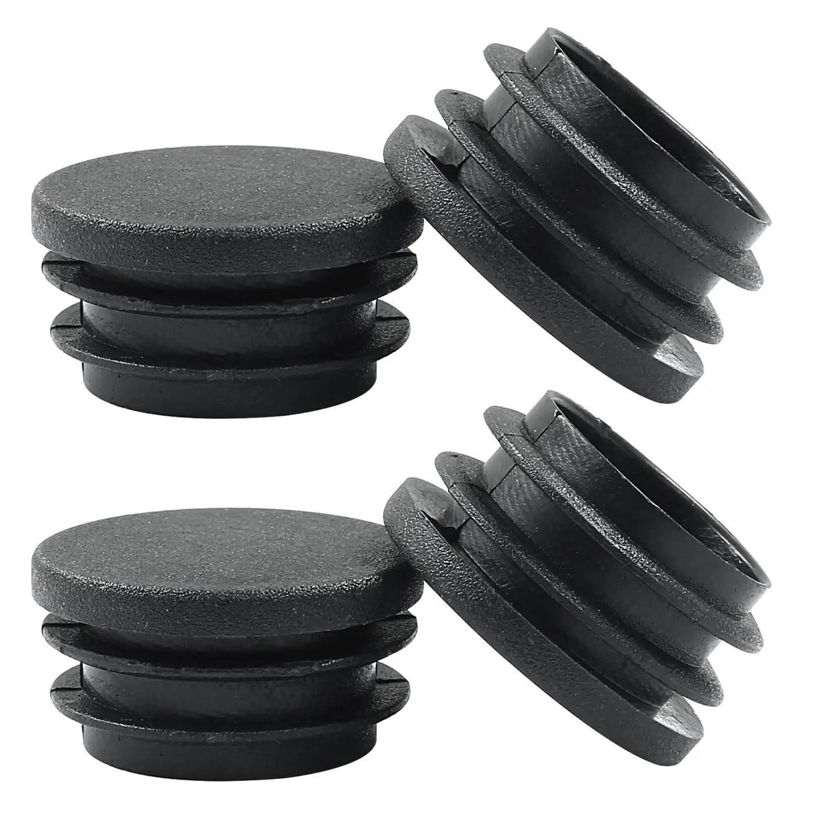 Bonsicoky 1-1/4 Inch (32mm) Black Round Plastic Hole Plugs | Furniture Floor Protector, 4 Pack - view 5