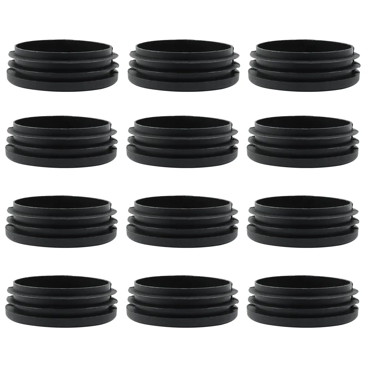 Bonsicoky 12 Pack 3 Inch (76mm) Round Plastic Hole Plugs for Furniture, Black | Impact-Resistant, Scratch-Free Floor Protection - main product image