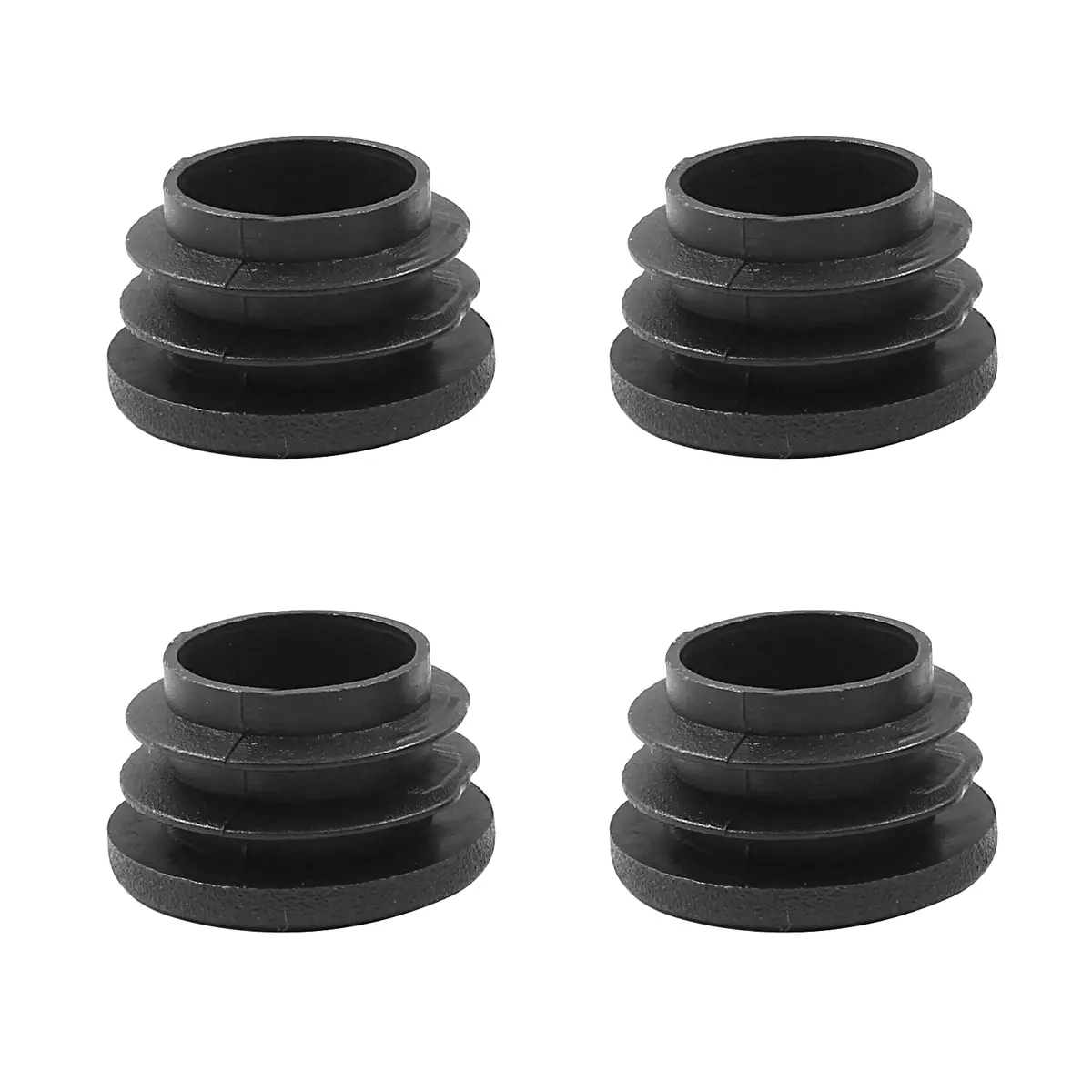 Bonsicoky 1 Inch (25mm) Black Round Plastic Hole Plugs, 4 Pack | Furniture Floor Protector with Impact-Resistant Material - main product image