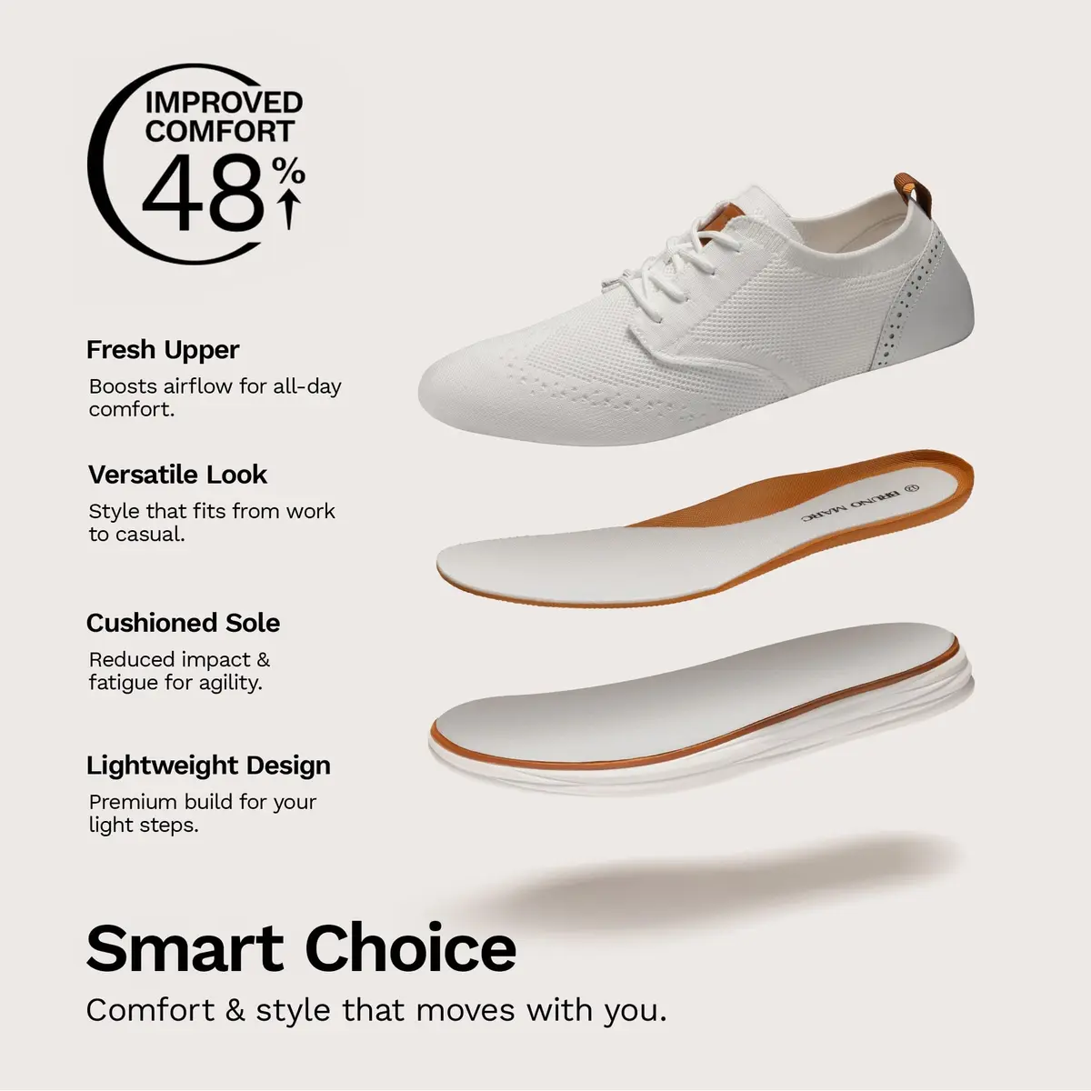 Bruno Marc Men's KnitFlex Mesh Oxfords Sneakers 8 | Breathable Comfort & Lightweight Support - view 8