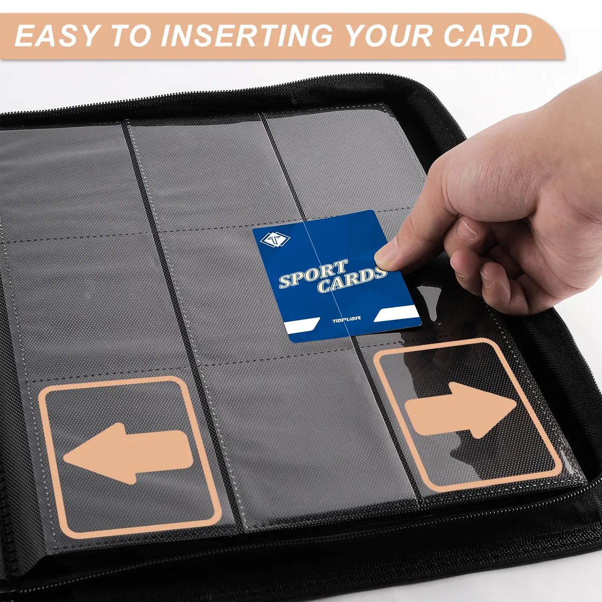 TiopLior Black Card Binder with 432 Side Loading Pockets | Holds Standard 2.5 x 3.5 Inch Cards - view 3