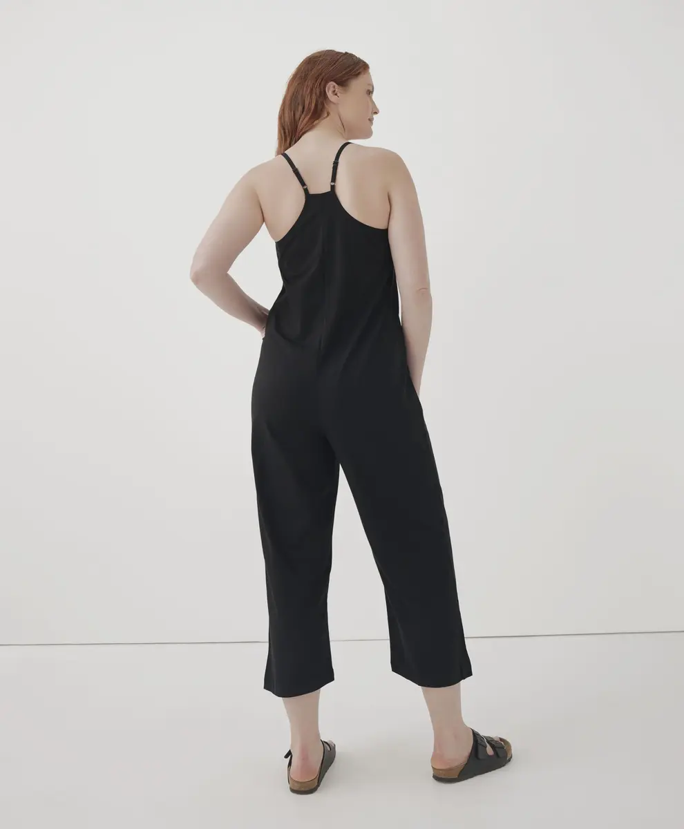 Pact Organic Cotton Women's Lounge Jumpsuit | Relaxed Fit, Breathable, US Import (95% Organic Cotton, Small, Black) - view 2