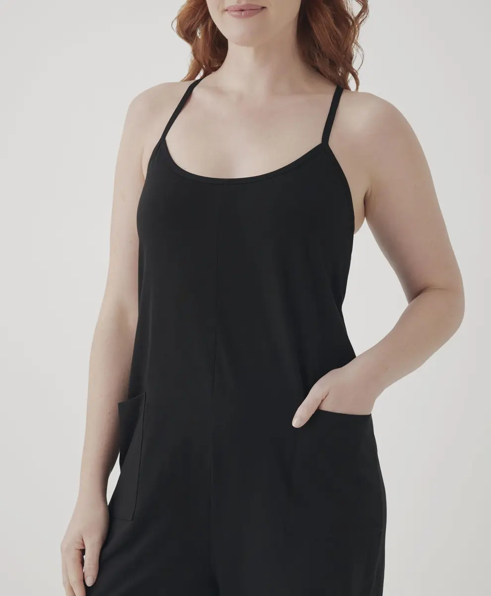 Pact Organic Cotton Women's Lounge Jumpsuit | Relaxed Fit, Breathable, US Import (95% Organic Cotton, Small, Black) - view 4