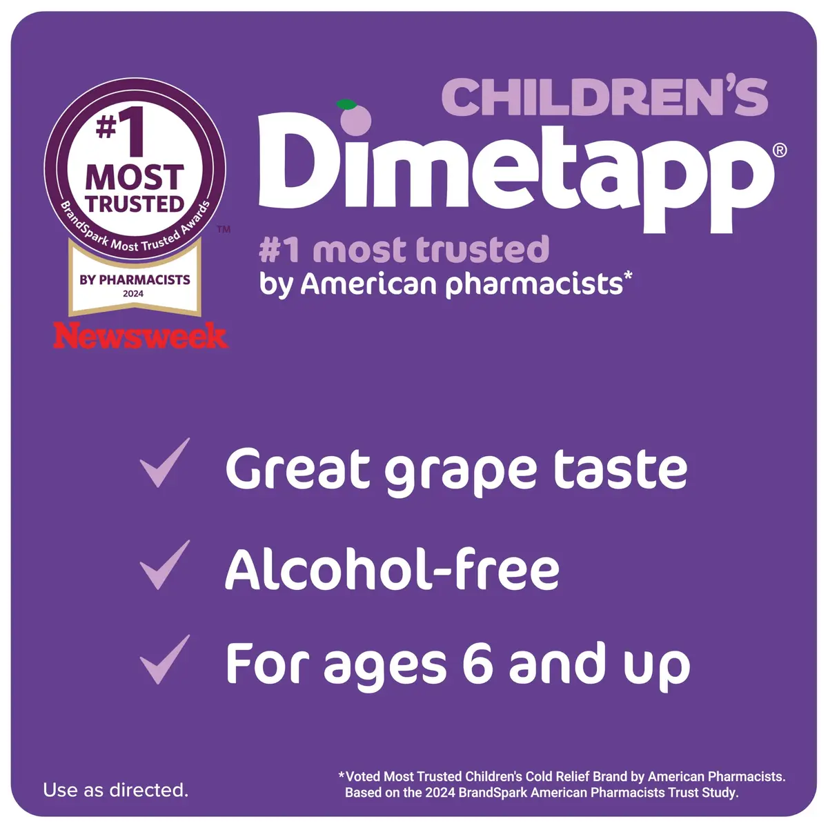 Dimetapp Children’s Cold & Allergy Liquid, Grape Flavor, 8 fl oz | Multi-symptom relief for kids - view 5