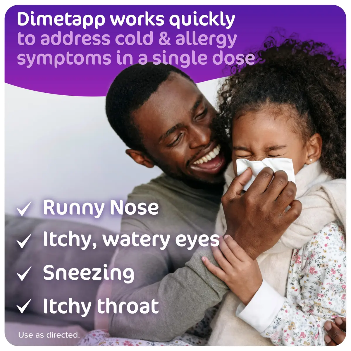 Dimetapp Children’s Cold & Allergy Liquid, Grape Flavor, 8 fl oz | Multi-symptom relief for kids - view 2