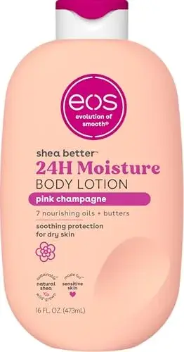 eos Shea Better Body Lotion Pink Champagne 473ml (16 Fl Oz) | 24-Hour Moisture for Soft Skin - main product image
