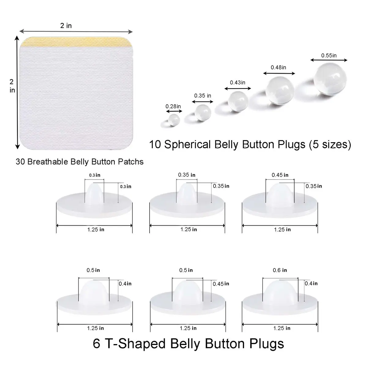 IKJNMLP Belly Button Shaper Post 10 Sizes | Breathable Belly Button Plug for Post-Surgery Comfort - view 3