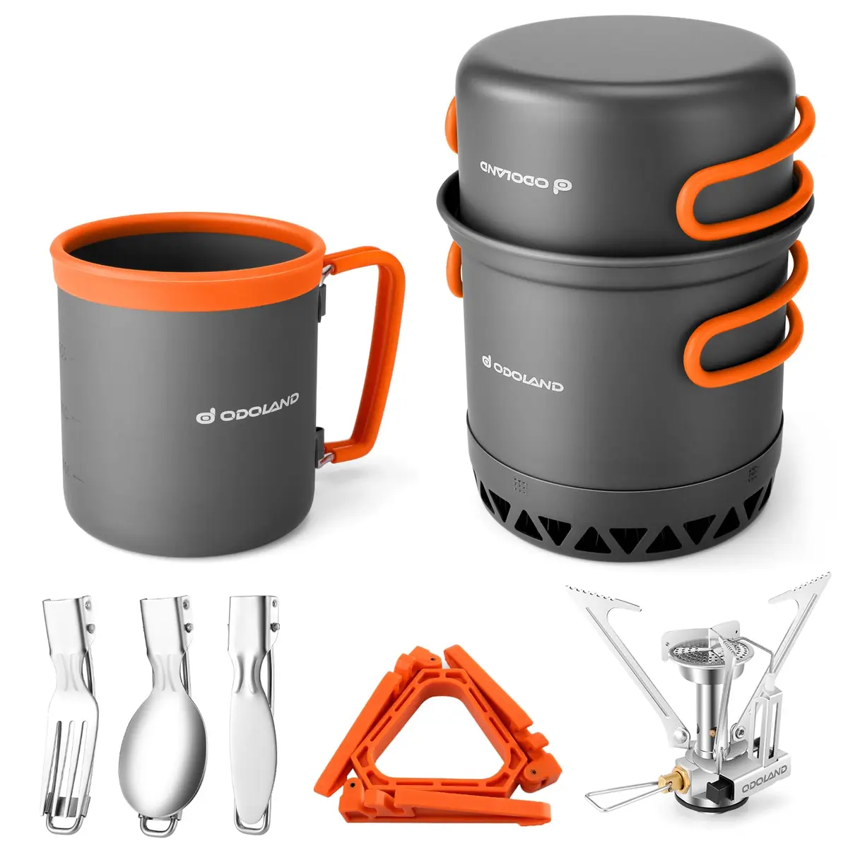 Odoland Camping Mess Kit with Stove & Pots | Lightweight Backpacking Cookware (70-120 chars) - main product image