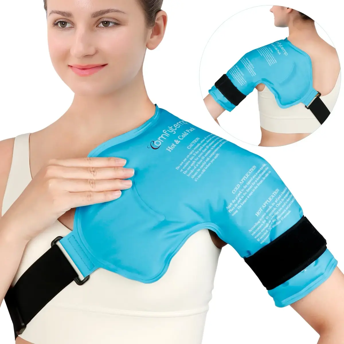 Comfytemp Shoulder Ice Pack Rotator Cuff Cold Therapy Wrap, Small/Medium, 16" x 13.5" | USA-Sourced Pain Relief - main product image