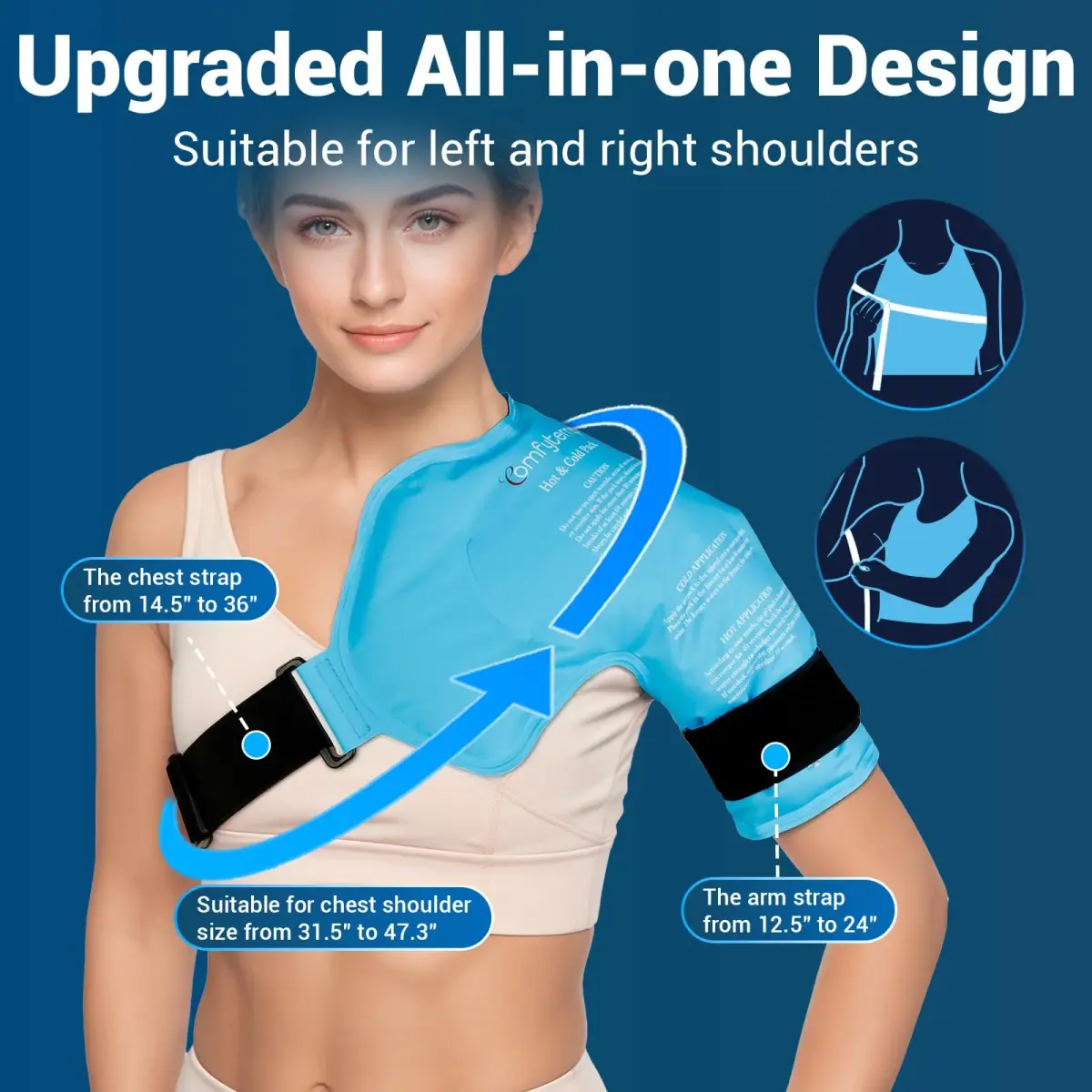Comfytemp Shoulder Ice Pack Rotator Cuff Cold Therapy Wrap, Small/Medium, 16" x 13.5" | USA-Sourced Pain Relief - view 5