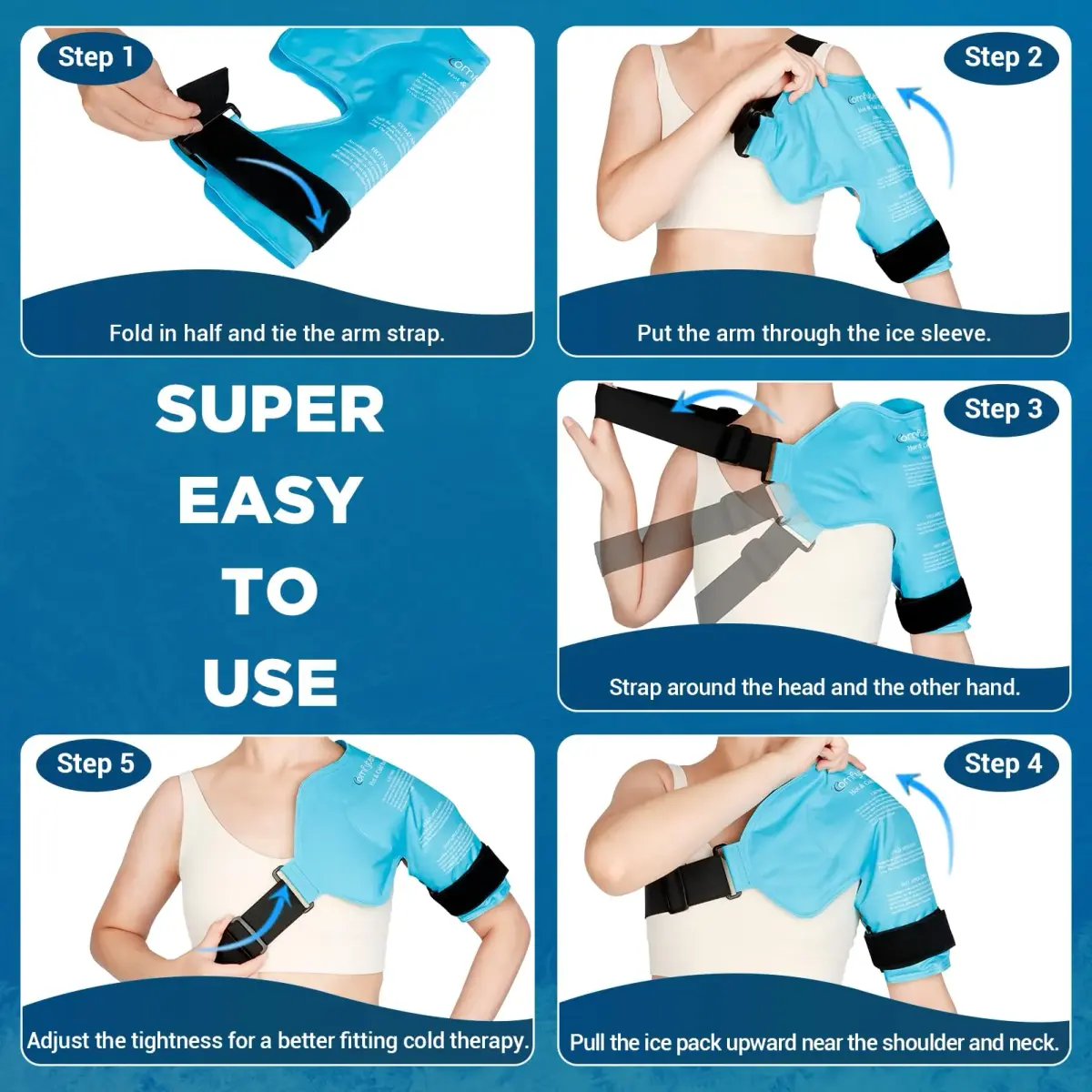 Comfytemp Shoulder Ice Pack Rotator Cuff Cold Therapy Wrap, Small/Medium, 16" x 13.5" | USA-Sourced Pain Relief - view 6