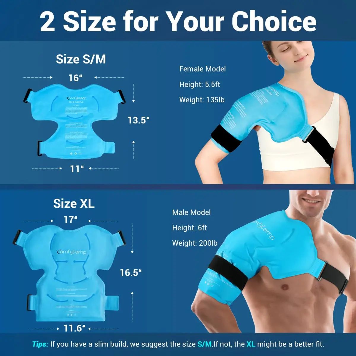 Comfytemp Shoulder Ice Pack Rotator Cuff Cold Therapy Wrap, Small/Medium, 16" x 13.5" | USA-Sourced Pain Relief - view 2