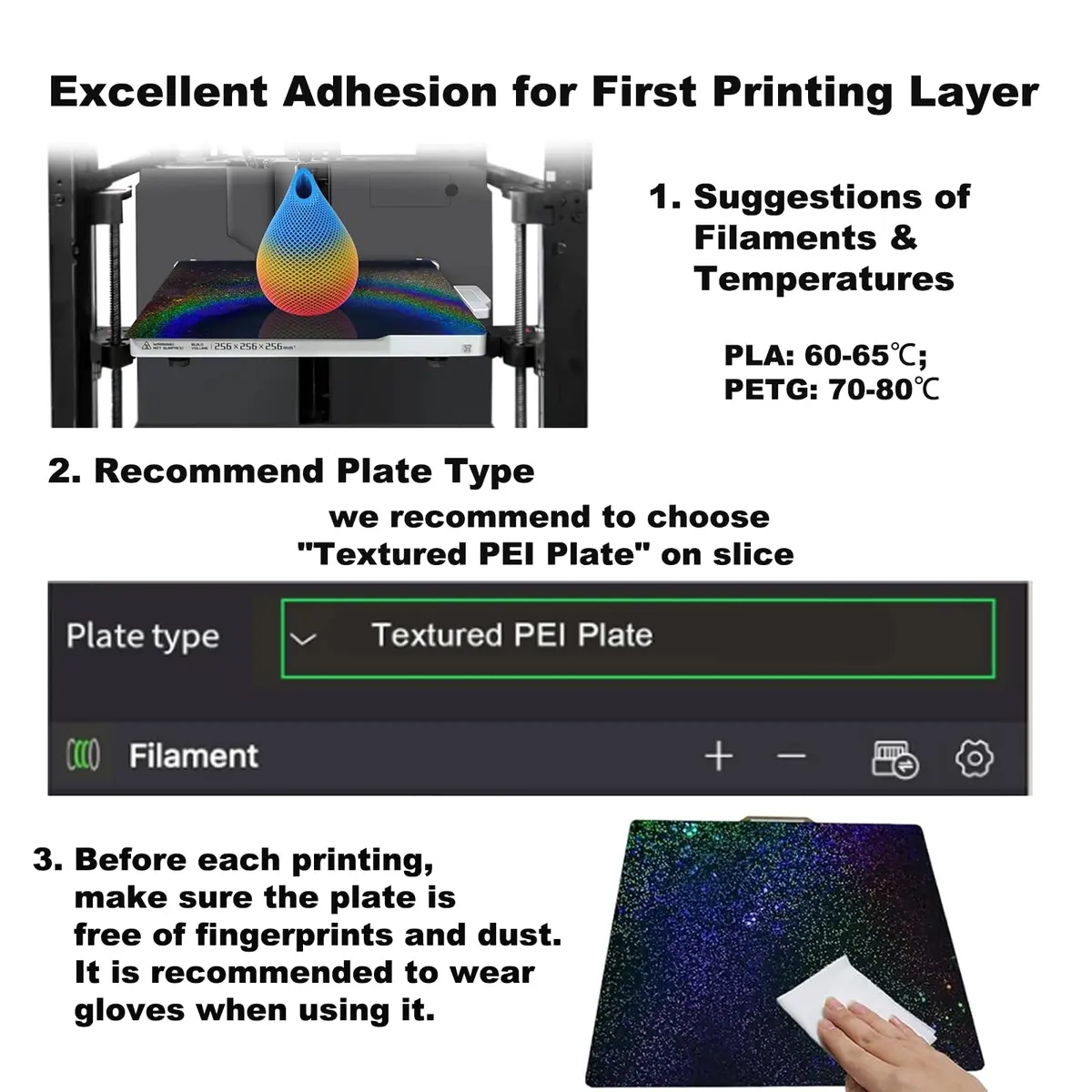 RETUXEP Colorful Starry PEY PEO 3D Printer Build Plate 257x257mm | Double-Sided Smooth Print Surface for Bambu Lab Printers - view 5