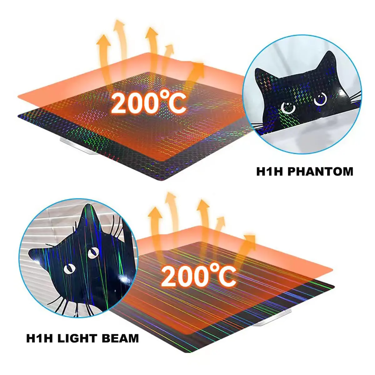 RETUXEP H1H Build Plate for Bambu Lab X1C/X1/X1E/P1P/P1S/A1 257x257mm | Light Beam+Phantom Pattern Double-Sided Spring Steel Sheet - view 3