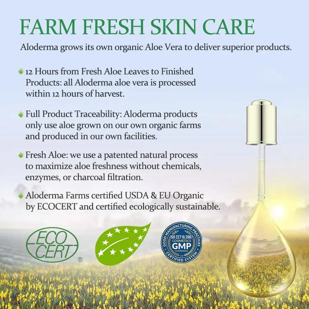 Aloderma Organic Aloe Vera Gel 90ml (3 Fl Oz) | Hydrating & Soothing for Face, Body, Scalp - view 5