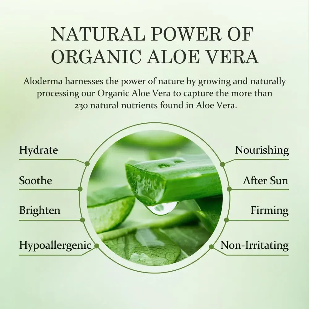 Aloderma Organic Aloe Vera Gel 90ml (3 Fl Oz) | Hydrating & Soothing for Face, Body, Scalp - view 4