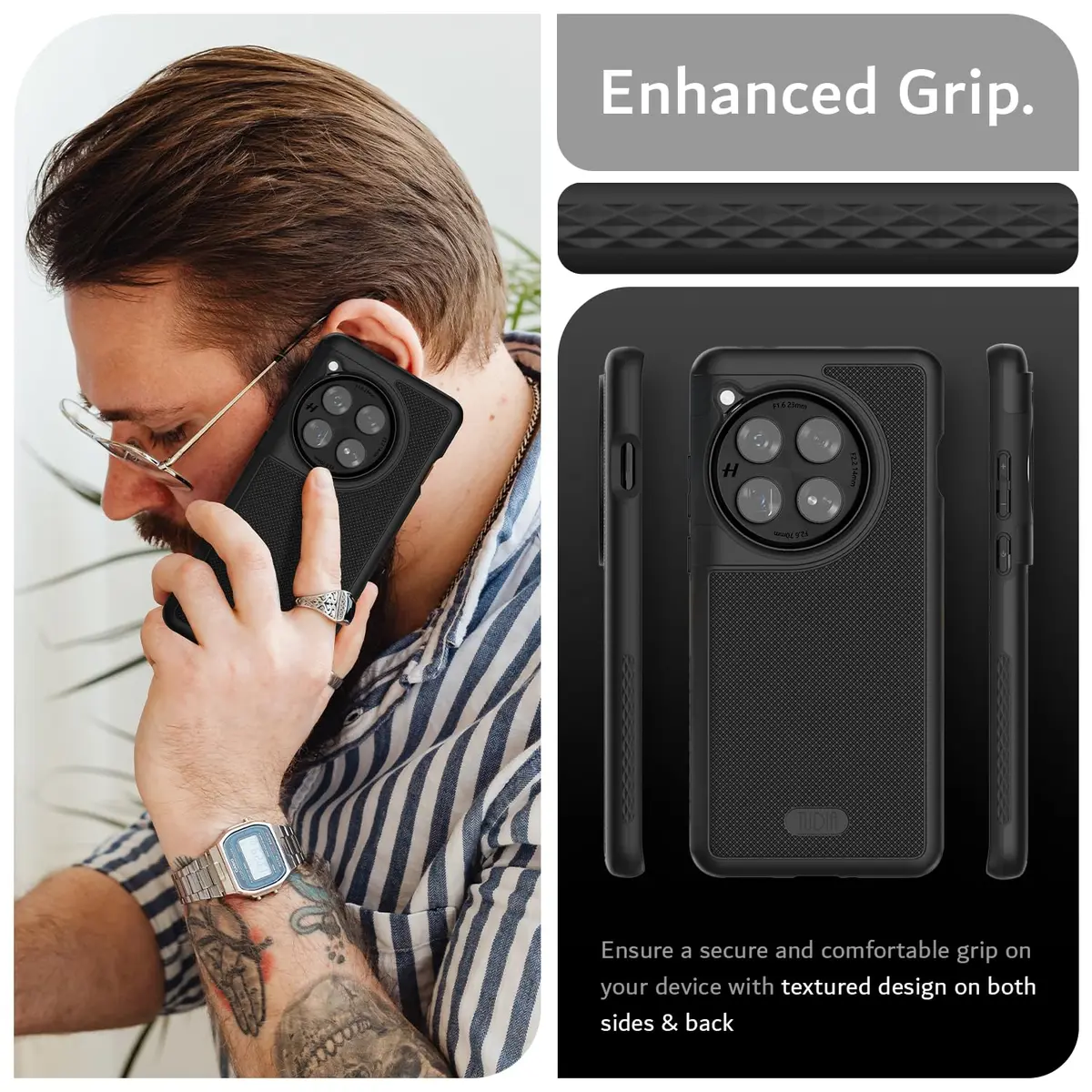 TUDIA MergeGrip Magsafe Phone Case for OnePlus 12 5G 2024 | Military Grade, Drop Tested, Shockproof, Matte Black - view 5