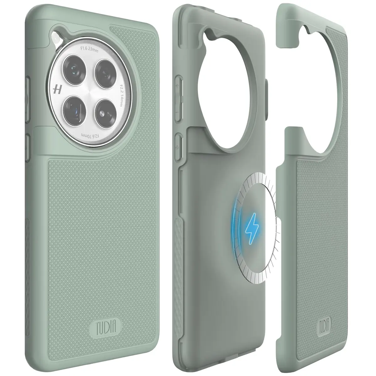 TUDIA MergeGrip Magsafe Compatible Phone Case for OnePlus 12 5G 2024 | Military Grade, Drop Tested, Dual Layer, Shockproof, Anti-Slip, Heavy Duty & Protector Cover - Green Lily - main product image