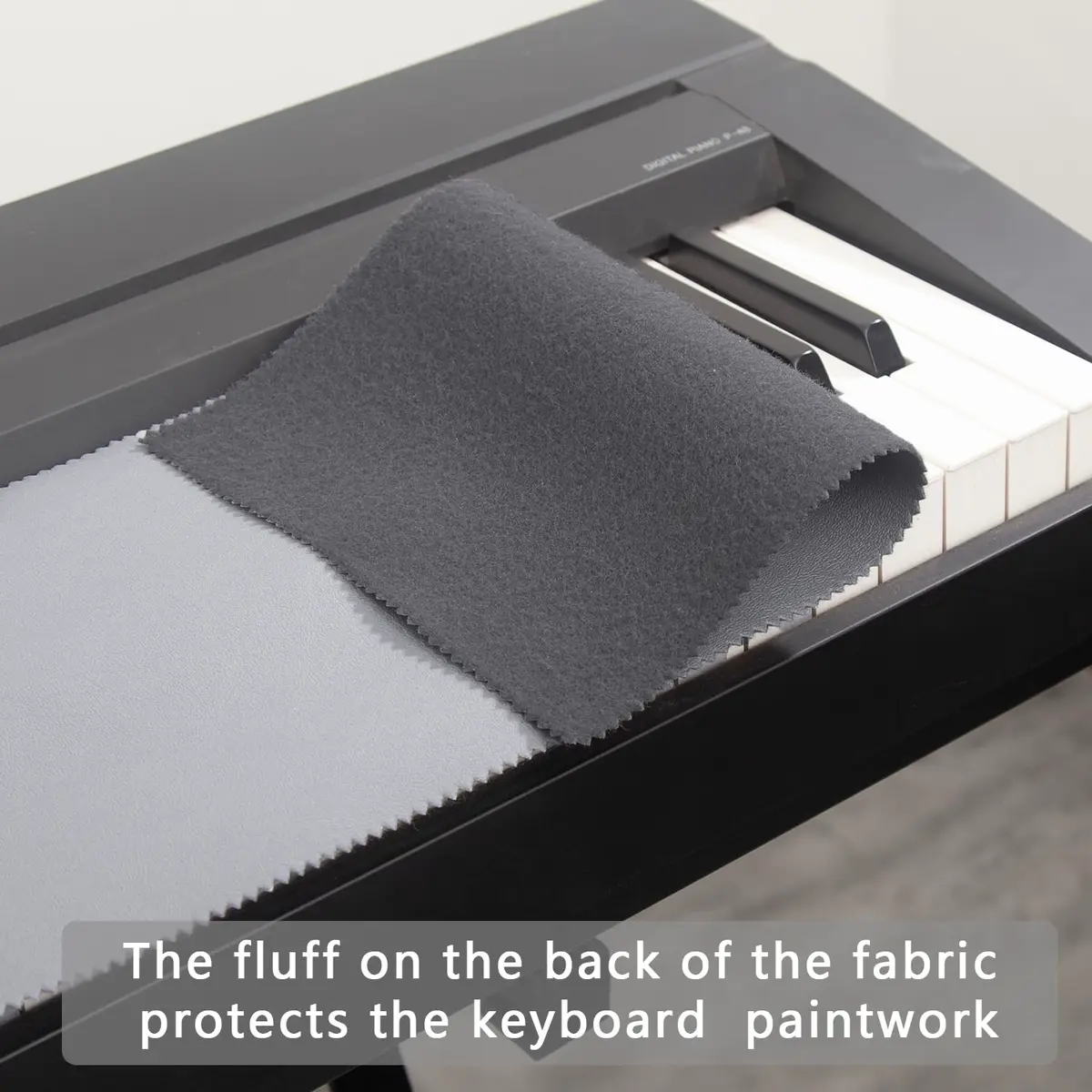 mooson Piano Keyboard Anti-Dust Cover High Technology Fabric Key Cover Cloth for Upright, Electric & Grand Pianos (Gray) | Protects Keys from Dust - view 3