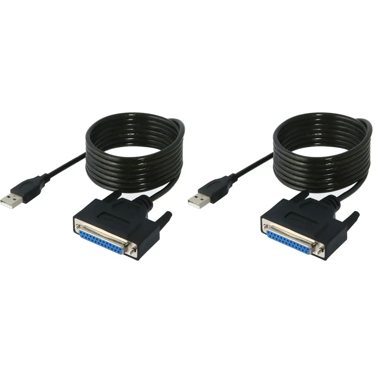 SABRENT USB 2.0 to DB25 IEEE-1284 Parallel Printer Cable Adapter [THUMBSCREWS Connectors] (CB-DB25) (Pack of 2) - main product image