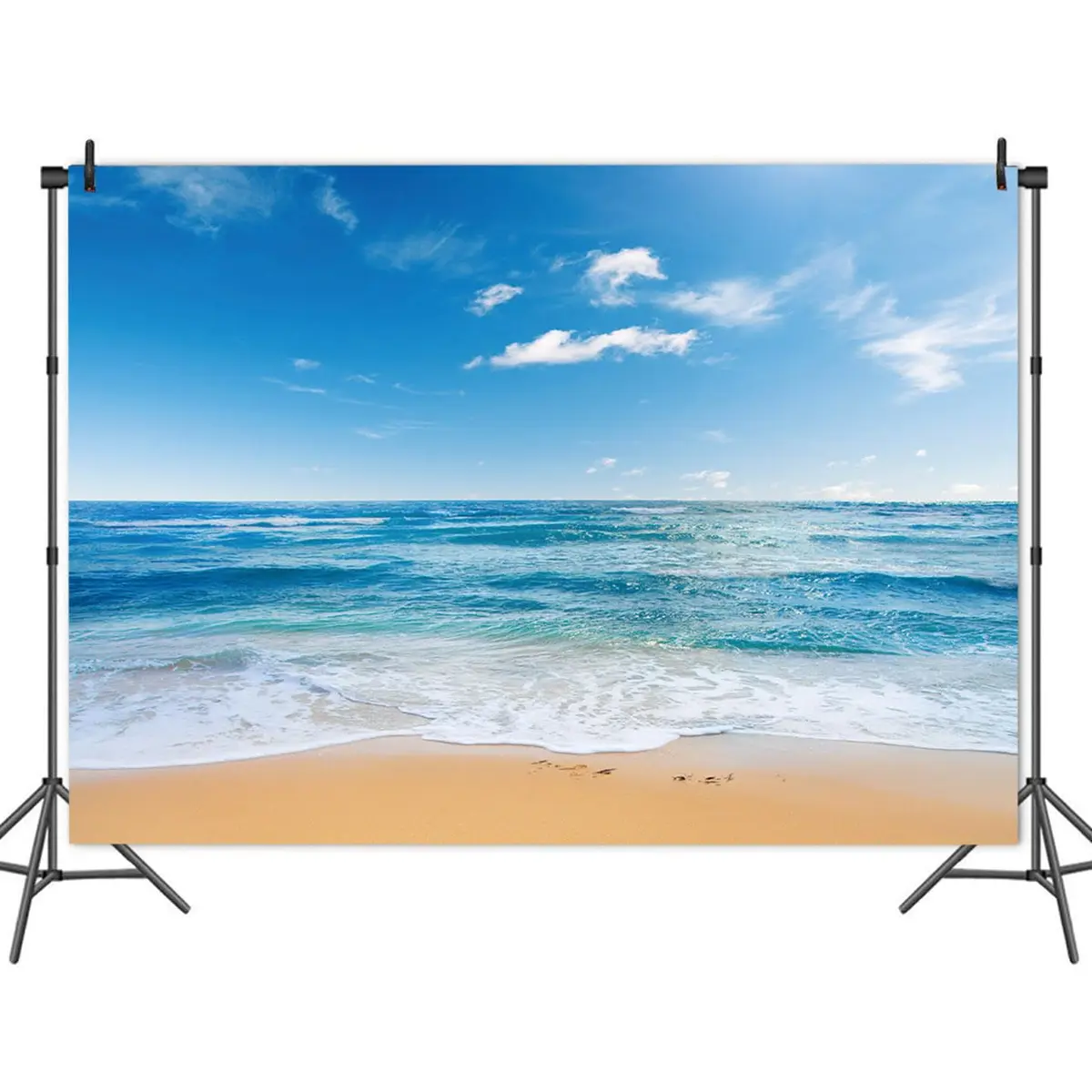 Yongqian 8x6ft Seaside Beach Photography Backdrop Blue Sky Summer Hawaii Ocean Beach | Wedding & Party Decoration - view 5