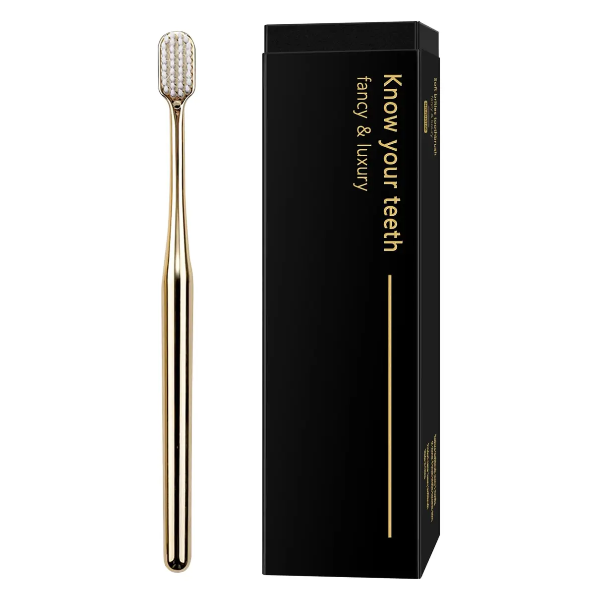 Z-VAPRESS Gold Color Toothbrush Soft Bristles Luxury Gold Color Manual Toothbrushes | Elegant & Gentle Clean - main product image