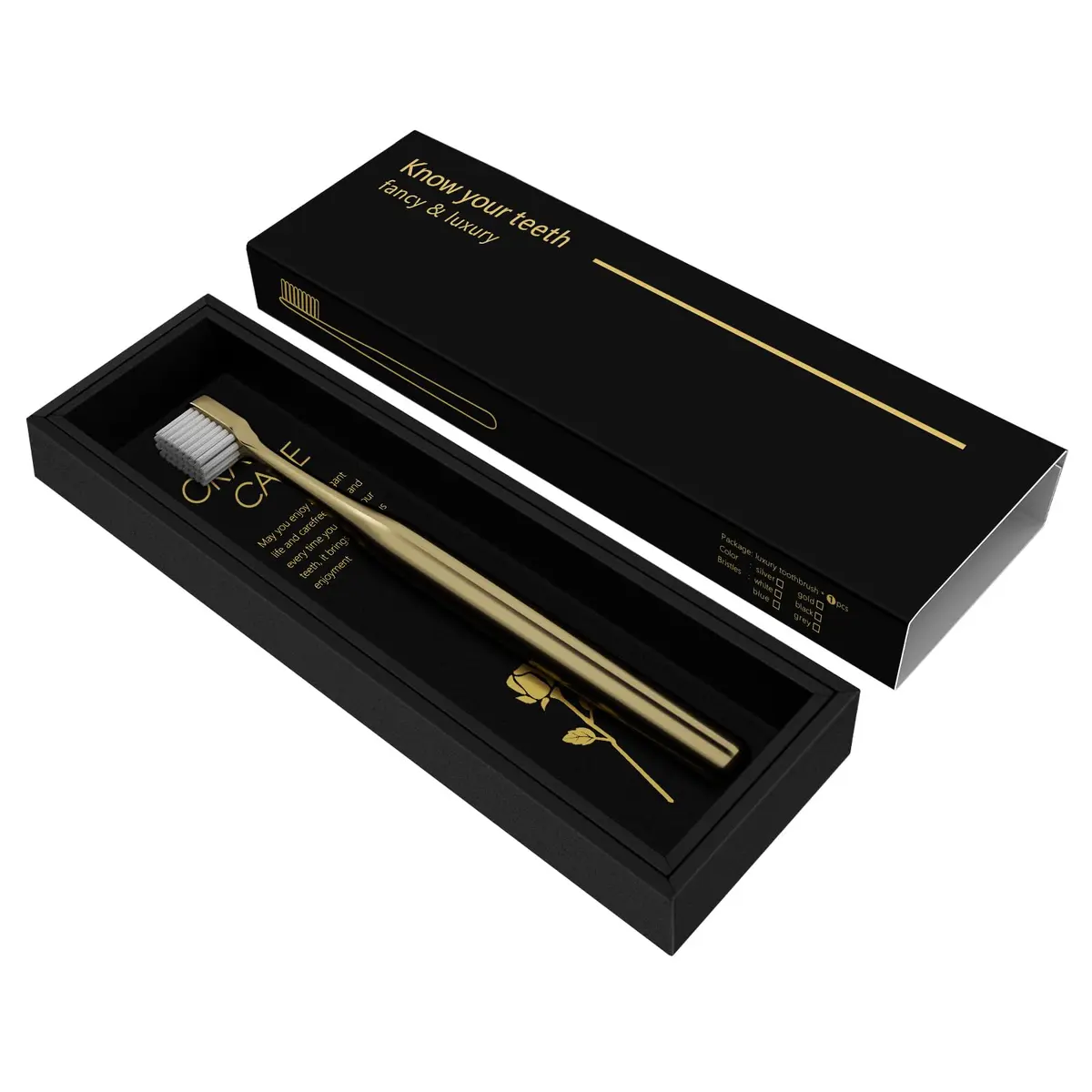 Z-VAPRESS Gold Color Toothbrush Soft Bristles Luxury Gold Color Manual Toothbrushes | Elegant & Gentle Clean - view 5