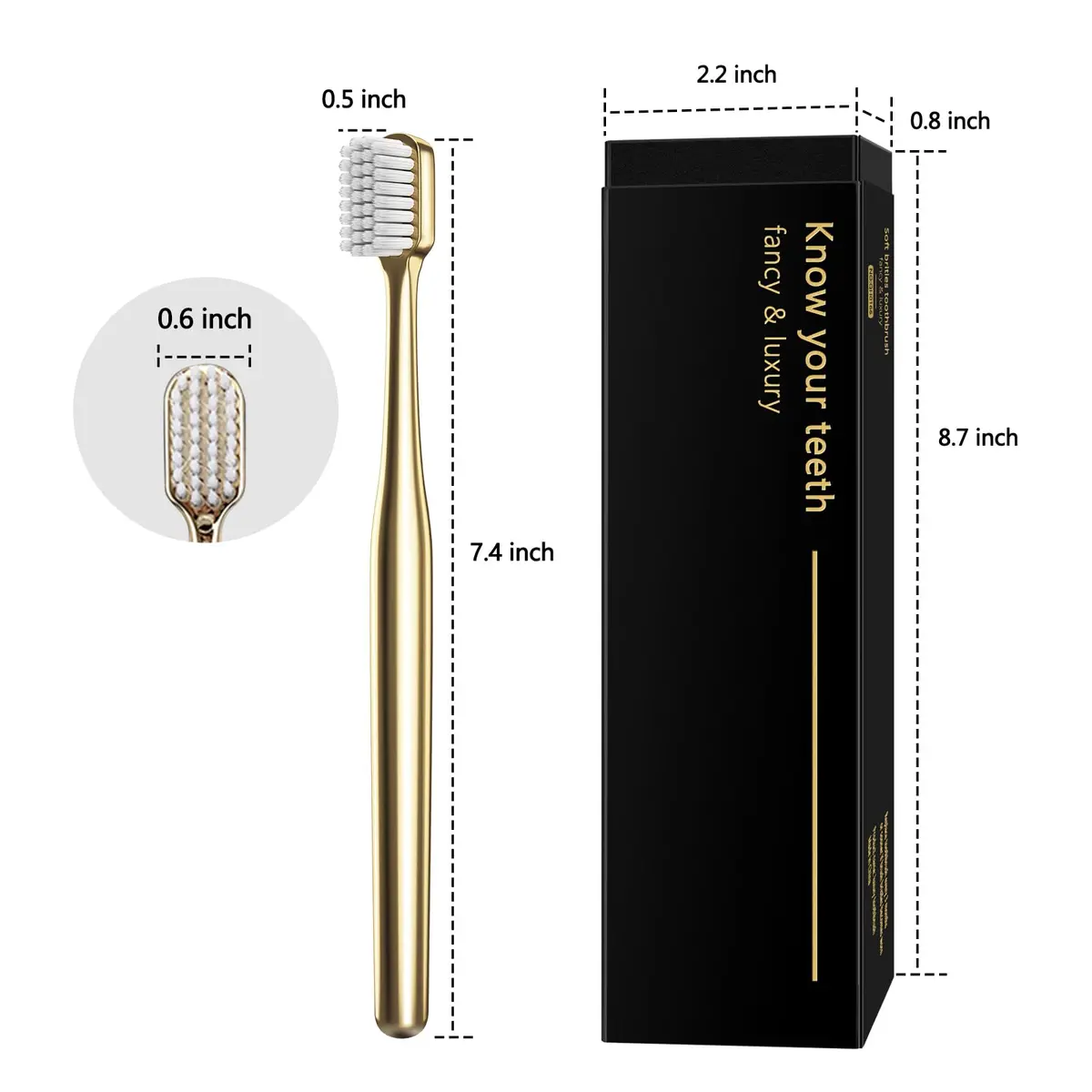 Z-VAPRESS Gold Color Toothbrush Soft Bristles Luxury Gold Color Manual Toothbrushes | Elegant & Gentle Clean - view 7