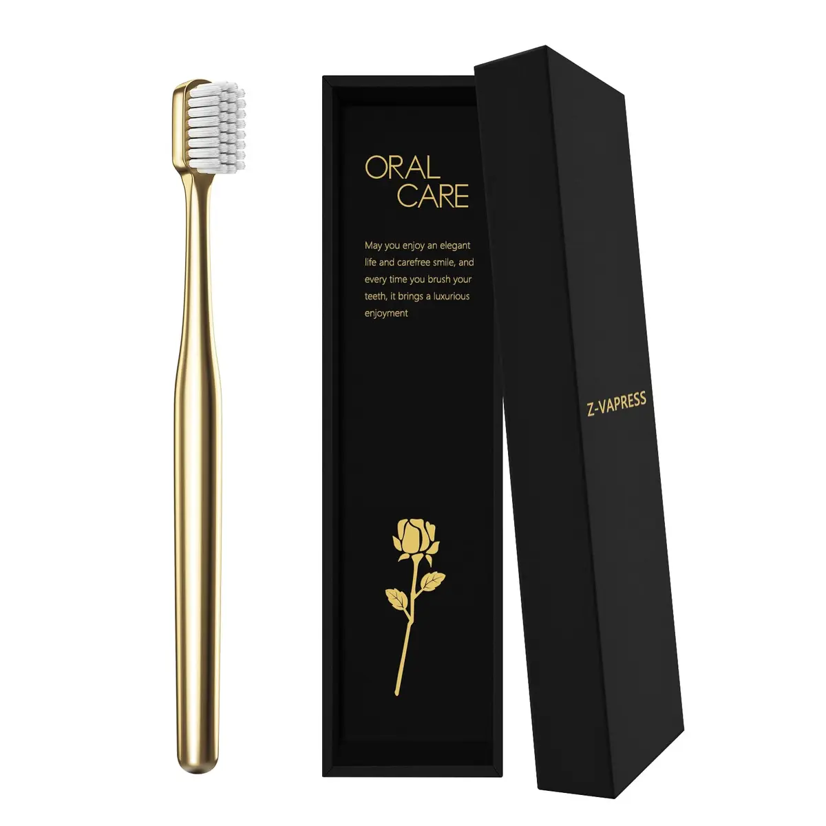 Z-VAPRESS Gold Color Toothbrush Soft Bristles Luxury Gold Color Manual Toothbrushes | Elegant & Gentle Clean - view 4