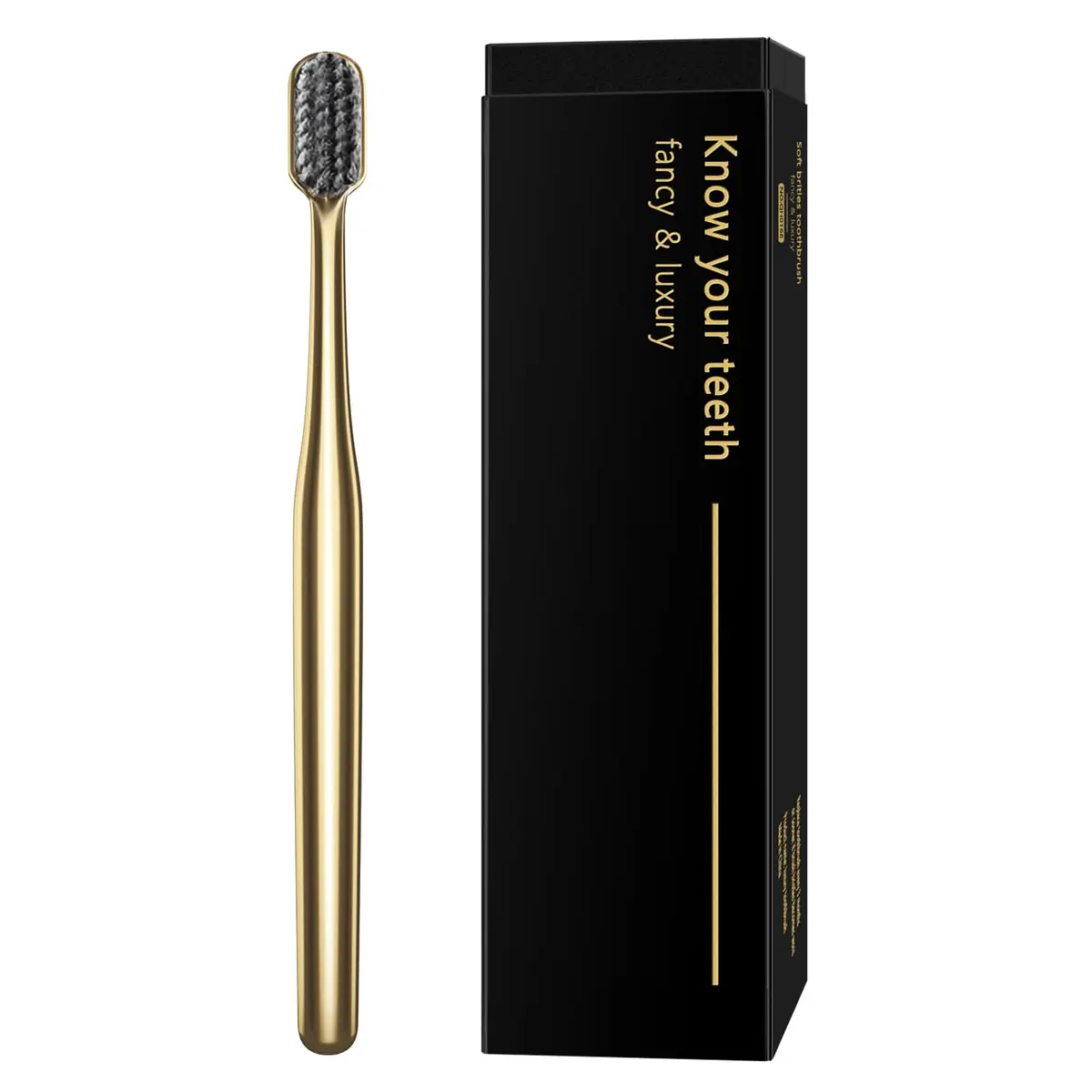 Z-VAPRESS Gold Plated Luxury Toothbrush Soft Bristles Travel Toothbrush for Adults | Elegant & Durable - main product image