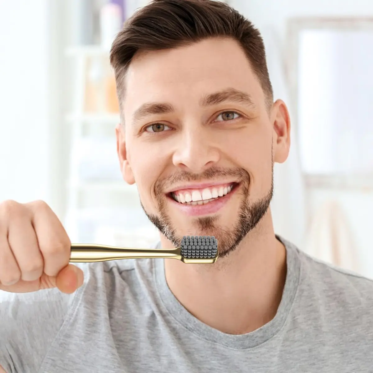 Z-VAPRESS Gold Plated Luxury Toothbrush Soft Bristles Travel Toothbrush for Adults | Elegant & Durable - view 5