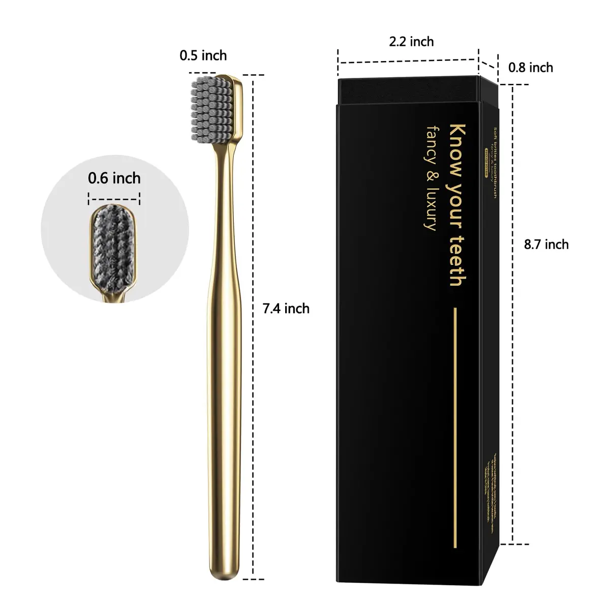Z-VAPRESS Gold Plated Luxury Toothbrush Soft Bristles Travel Toothbrush for Adults | Elegant & Durable - view 7