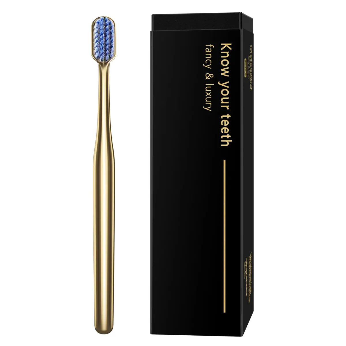Z-VAPRESS Luxury Gold Color Toothbrush with Super Soft Charcoal Bristles | Elegant & Gentle Oral Care (70-120 chars) - main product image
