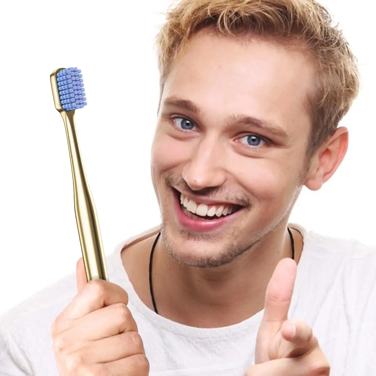 Z-VAPRESS Luxury Gold Color Toothbrush with Super Soft Charcoal Bristles | Elegant & Gentle Oral Care (70-120 chars) - view 5