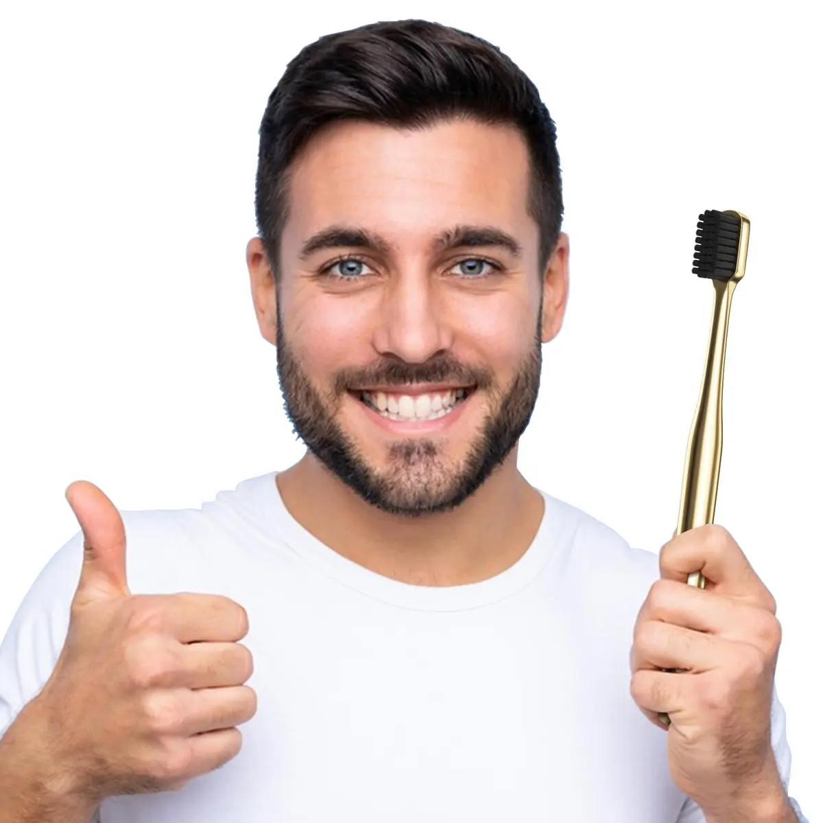 Z-VAPRESS Gold Color Toothbrush Soft Charcoal Bristles Travel Toothbrush Luxury Gold Plated | Elegant & Gentle - view 6