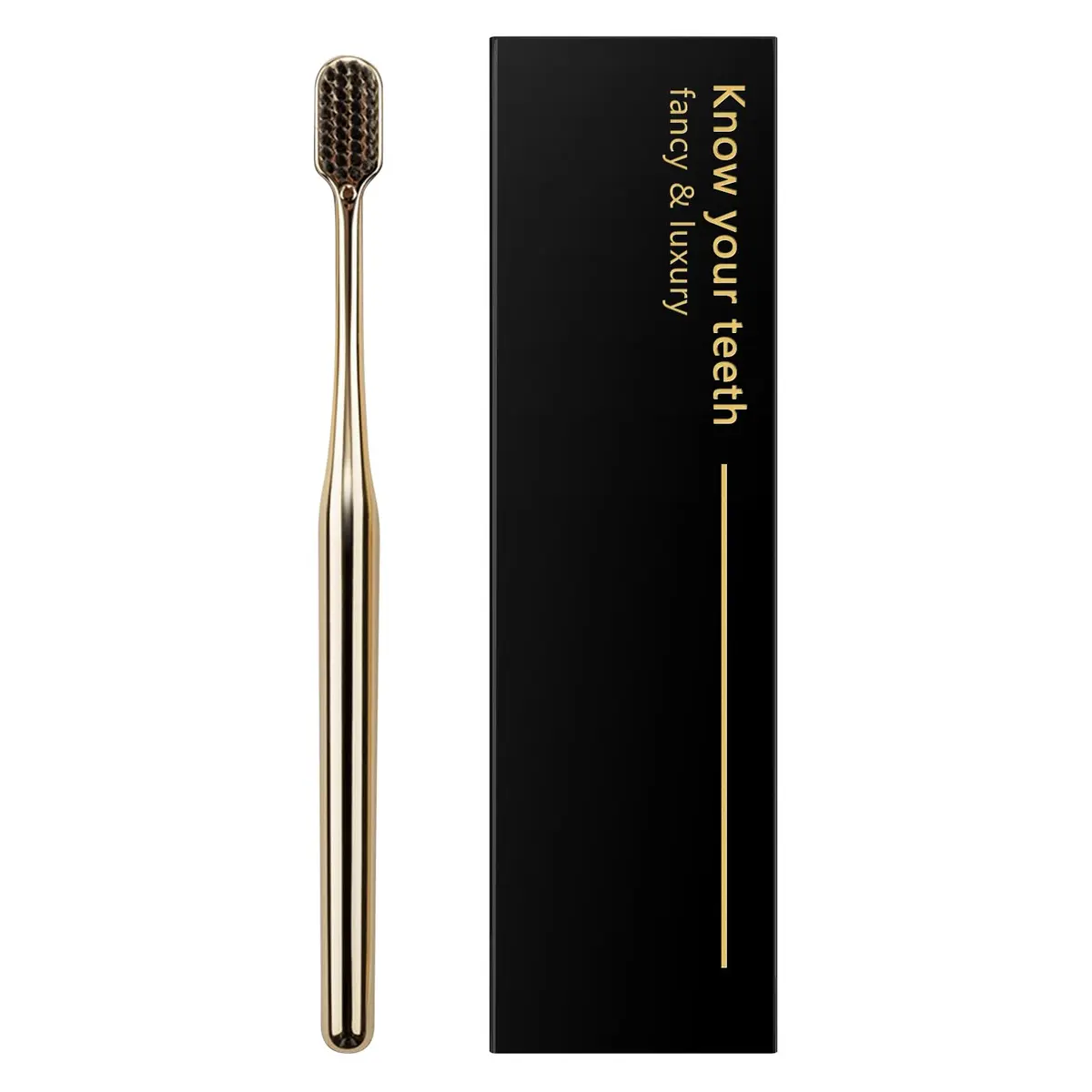 Z-VAPRESS Gold Color Toothbrush Soft Charcoal Bristles Travel Toothbrush Luxury Gold Plated | Elegant & Gentle - view 2