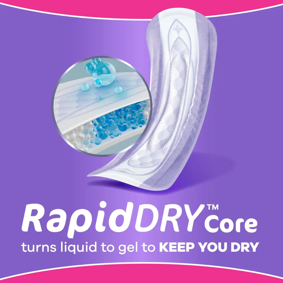 Always Discreet Adult Incontinence Pads for Women, Drier, Regular Length, Moderate Absorbency, 66ct | RapidDry Core Holds 5x Average Leak - view 5