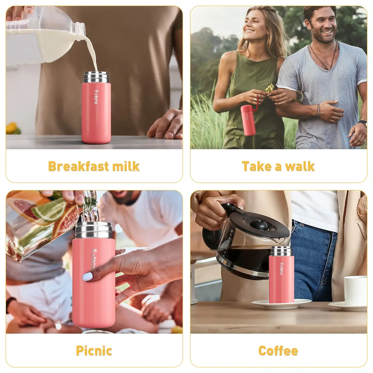 Exllena Mini Water Bottle 5oz | Leakproof Insulated Travel Flask for Hot & Cold Drinks - view 6