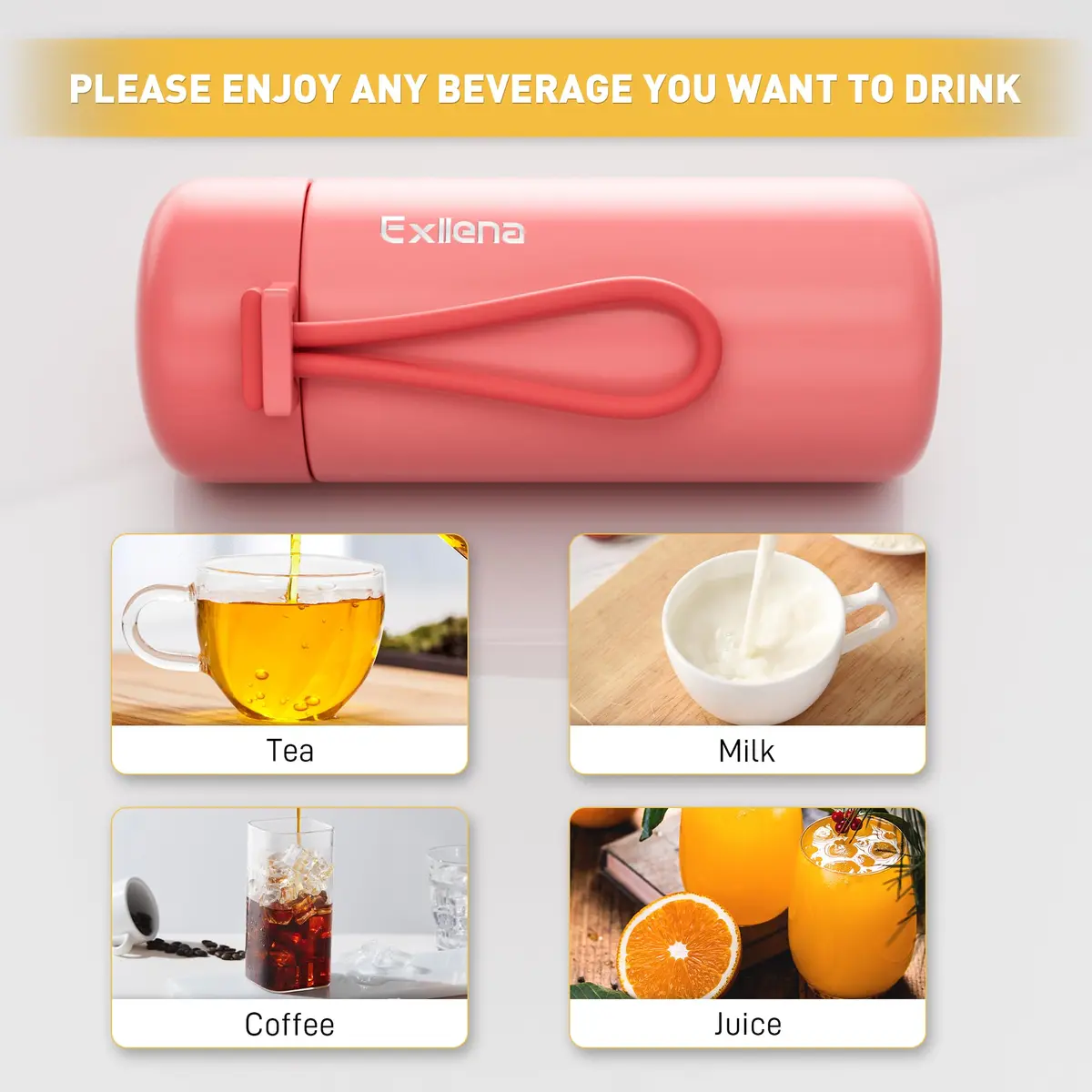 Exllena Mini Water Bottle 5oz | Leakproof Insulated Travel Flask for Hot & Cold Drinks - view 7